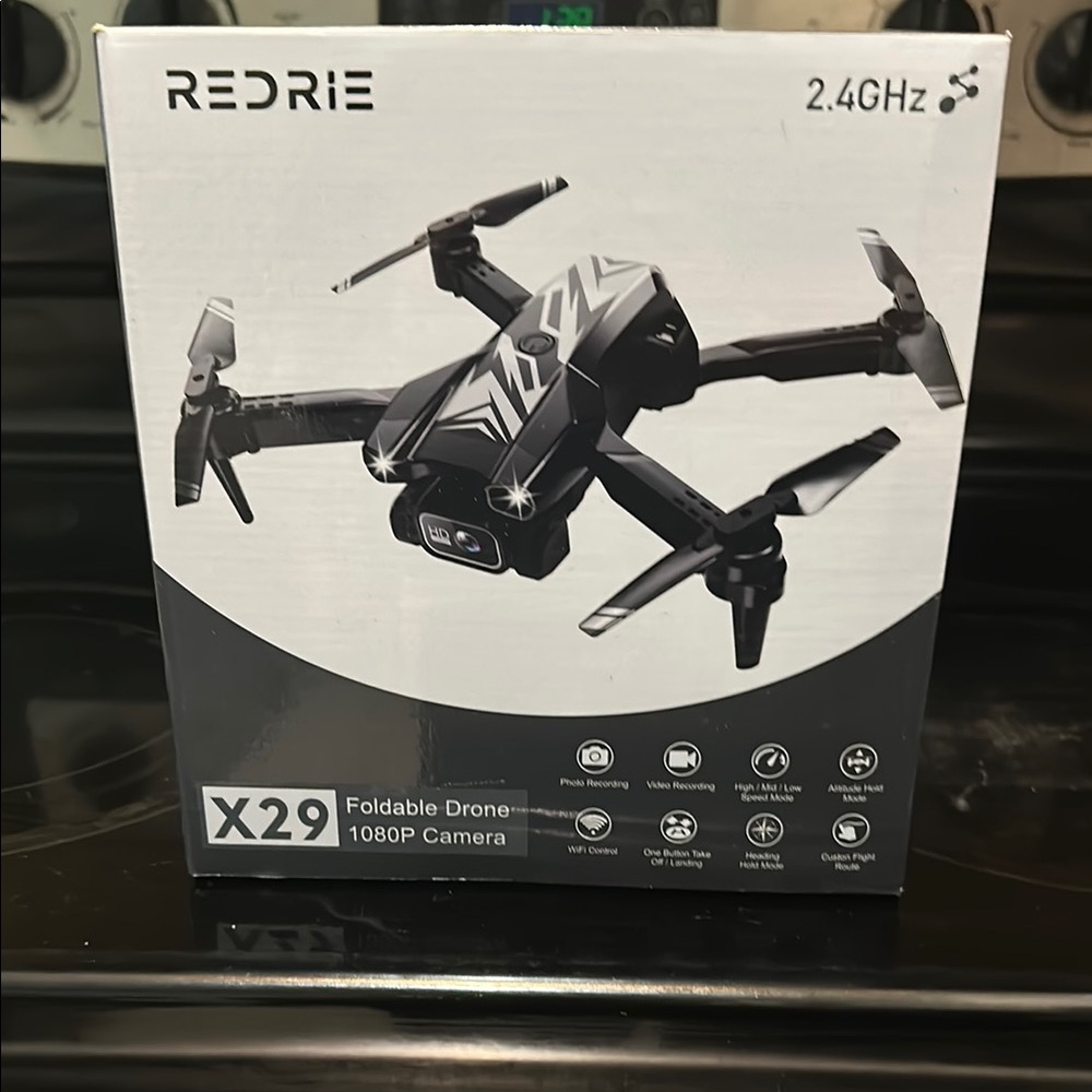 Black Quadcopter Drone with Multiple Rotors